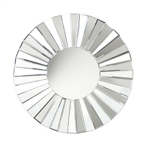 LNC 35.4-in W x 35.4-in H Round Silver Beveled Frame Wall Mirror - 1 of 4