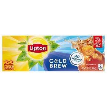 Lipton Cold Brew Family Size Black Iced Tea Bags - 22ct