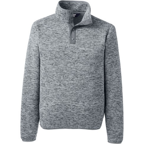 Lands' End Unisex Sweater Fleece Snapneck Pullover - image 1 of 3