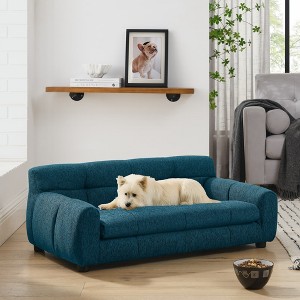 Mocamel Soft and comfortable pet sofa with backrest and armrests, suitable for modern rectangular pet sofas for small and medium-sized dogs - 1 of 4