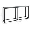 vidaXL Console Table Black Tempered Glass, Powder-Coated Steel - 3 of 4