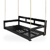 VisioGear Patio Twin Size Daybed Swing, Garden Swing Bench Chair with 4 Hanging Ropes for Backyard, Outdoor, Black, 81.9"*40.6"*27.6" - 2 of 4