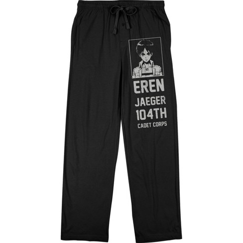 Attack On Titan Eren Jaeger Men's Black Sleep Pajama Pants-small : Target