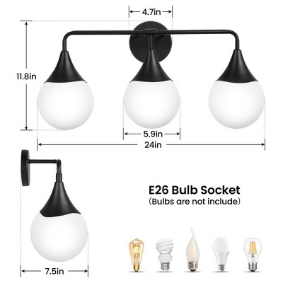 KAISITE 2-Light Vanity Sconce Mid-Century Vanity Sconce