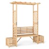 Costway Patio Garden Bench Arbor Arch with Pergola Planting Box Side Trellis for Vines - 2 of 4