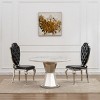 47" Marble Dining Table with Faux Marble Top and Stainless Steel Base, Modern Dining Table for Kitchen, Round Dining Table for Dining Room-Koiai - 4 of 4