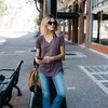 Amaryllis Women's Short-Sleeve Casual V-Neck High-Low Hem Tee Soft Lightweight Comfortable - 2 of 3