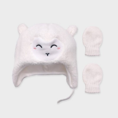 white baby winter hat