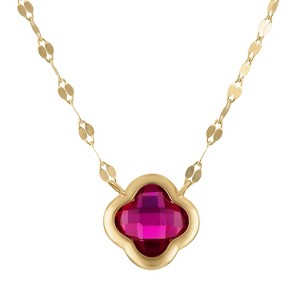 Designs By Gioelli 10K Gold Gemstone Clover Necklace - 1 of 2