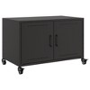 vidaXL TV Cabinet Black Cold-rolled Steel Small TV Cabinet Rectangular - 2 of 2