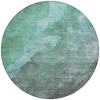 Teal Blue And Pale Aqua Abstract Washable Indoor Outdoor Area Rug - 4 of 4