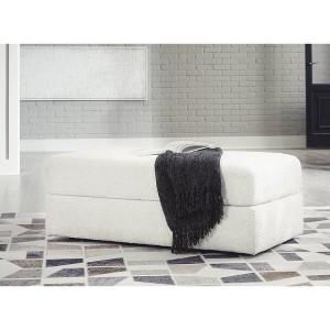 Signature Design by Ashley Karinne Contemporary Oversized Accent Ottoman, Off White - 1 of 4