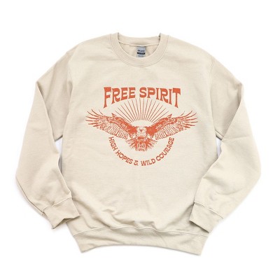 Simply Sage Market Women's Graphic Sweatshirt Free Spirit Distressed Eagle