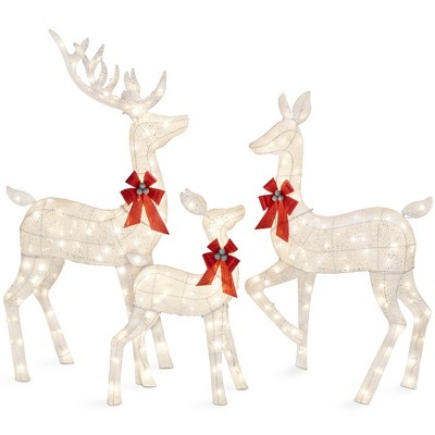 Best Choice Products 3-piece Lighted Christmas Deer Set Outdoor Yard ...