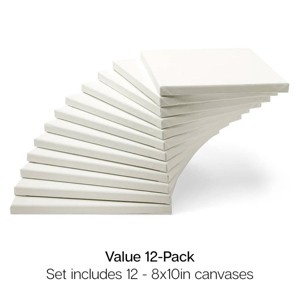 KINGART Stretched Canvas 8" x 10” 12 pc Value Pack - 1 of 4