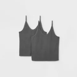 Women's Plus Size Ribbed 2pk Bundle Cami - Universal Thread™ Dark Gray 4X