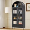 73 In Metal Arched Cabinet, Kitchen Pantry Organizer with 1 Drawers & 2 Adjustable Shelves, Modern Display Bookshelf, Freestanding Display Cabinet - 3 of 4