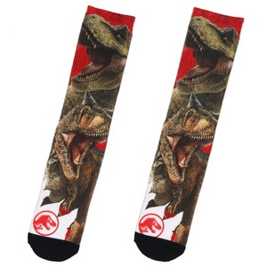 Jurassic World Mens' Indominus Rex Sublimated Adult Crew Socks (Sock Size 10-13) - 1 of 3