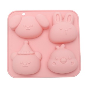 Unique Bargains Candy Mould 4-Cavity Bunny Puppy Chick Bears Candy Mould Hand Wash 6.14"x5.75"x1.22" 1 Pc - 1 of 4