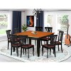 HomeStock 9-Piece Square Black & Cherry Finish Solid Wood Top Dining Table with 8-Chairs - 2 of 4