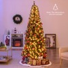 Tangkula Pre-lit Tree Hinged Artificial Pencil Tree w/ PVC Branch Tips & Warm White Lights - 2 of 4