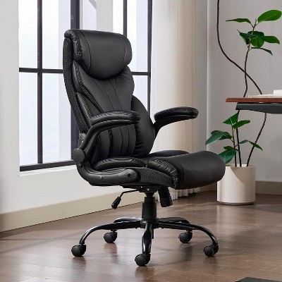 Ergonomic Office Chair, Big and Tall Home Office Chair, Pu Leather Computer Desk Chairs, Office Chair with High Back, Rolling Swivel Task Chair