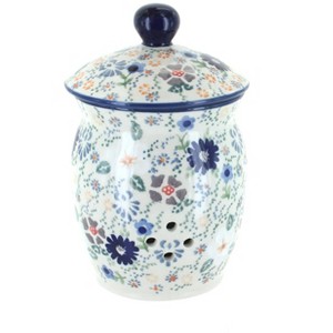 Blue Rose Polish Pottery P078 Manufaktura Garlic Keeper - 1 of 2