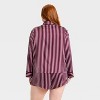 Women's Luxury Collection Satin Notch Collar Long Sleeve Shirt and Shorts Pajama Set - Auden™ - 2 of 3