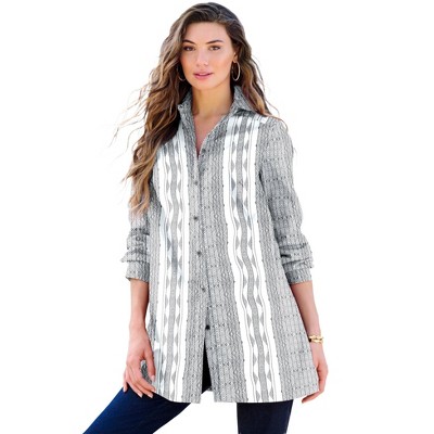 Roaman's Women's Plus Size Kate Tunic Big Shirt