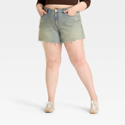 Women's Mid-Rise Loose Denim Shorts - Wild Fable™