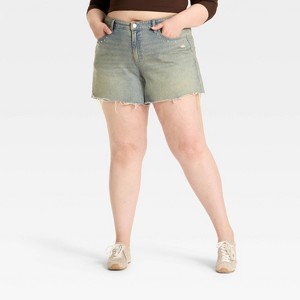 Women's Mid-Rise Loose Denim Shorts - Wild Fable™ - 1 of 3