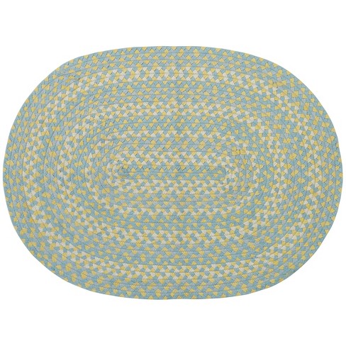 Park Designs Blue And Yellow Cottage Braided Oval Rug 32 In X 42