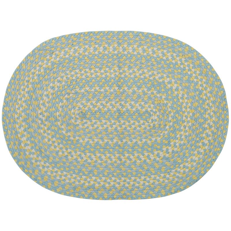 Park Designs Blue and Yellow Cottage Braided Oval Rug 32 in x 42 in, 1 of 4