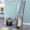 ONWITH Black solid wood frame full length mirror - 3 of 4