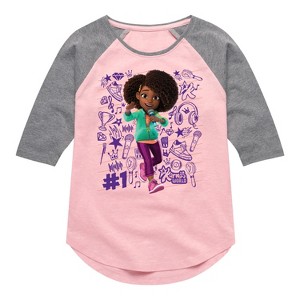 Girls' - Karma's World - Karma Notebook Shirt Tail Raglan Graphic T-shirt - 1 of 3