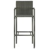 vidaXL Bar Stools 2 pcs Gray Poly Rattan - 3 of 4