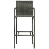 vidaXL Bar Stools 2 pcs Gray Poly Rattan - image 3 of 4