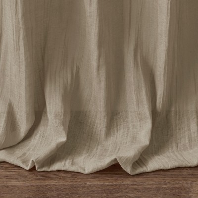 Taupe Sheer Polyester Ground Length Window Drapes