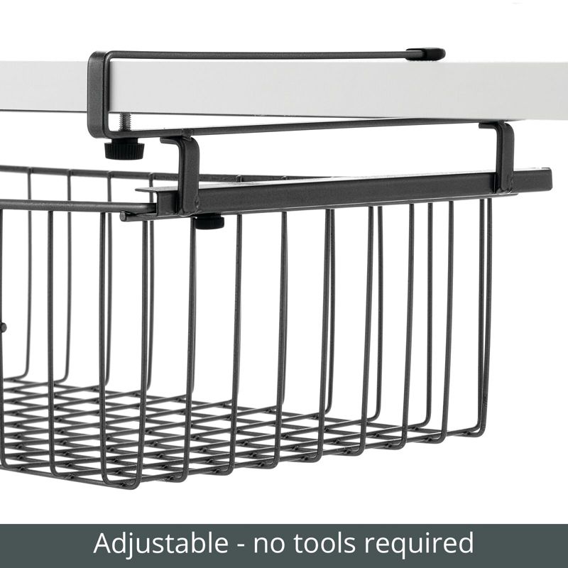 mDesign Large Wire Hanging Pullout Drawer Basket - Attaches to Shelving, 5 of 9