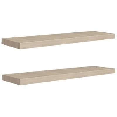 vidaXL Floating Wall Shelves 2 pcs Oak 35.4"x9.3"x1.5" MDF