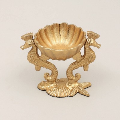 TopComfy Decorative Object Antique Gold Finish Bowl Unique Design for Modern Table Decor, Gold, 8"*4"*5"