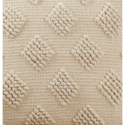 Ivory Diamond Design Cotton-Polyester Euro Throw Pillow Cover