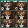 Aoibox Christmas Tree Topper Star with 6 Patterns Rotating LED Projector 10 x 3.6 x 10 Inch 1 Piece Silver Glitter for Holiday Decor - 2 of 4