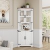 Corner Storage Cabinet with Glass Doors, Double-Door Corner Cabinet, Corner Cabinet with Shelves, Corner Cabinet with Light Strips - 4 of 4