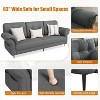 84 Inch Sofas for Living Room, Curved Armrests, Removable Pillows, Minimalist Teddy Fleece, Side Pockets, Iron Frame - 3 of 4