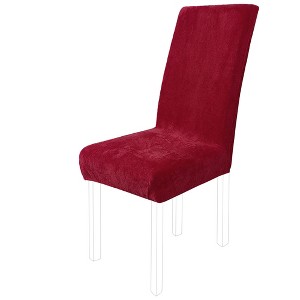 PiccoCasa Stretch Plush Short Dining Chair Cover 1 Pc - 1 of 4