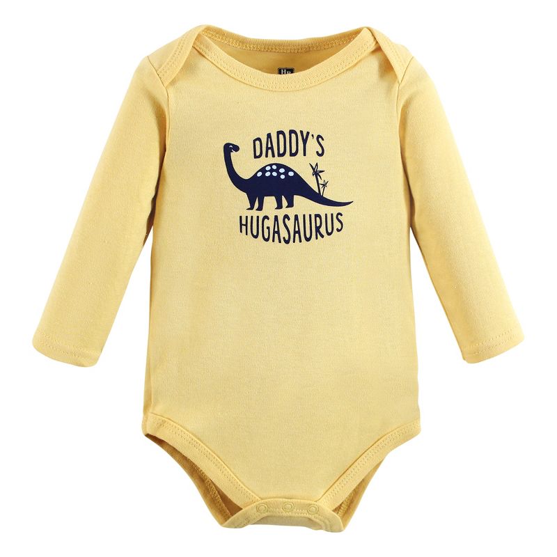 Hudson Baby Infant Boy Cotton Long-Sleeve Bodysuits, Hugasaurus 3-Pack, 5 of 6