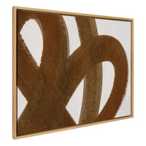 Kate & Laurel All Things Decor 31.5"x41.5" Sylvie Japandi 10 Brown Framed Canvas Wall Art by Rocket Jack Natural Modern Abstract Wall Art - 1 of 4
