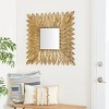 Metal Leaf Radial Wall Mirror Brown - Olivia & May: Rustic Square No Assembly Required - 2 of 4