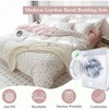 Modern Pink White Floral Duvet Cover Set, Breathable Soft Cotton, Zipper Closure, Durable Wrinkle Resistant - 3 of 4